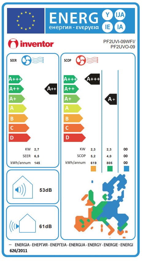 ΚΛΙΜ/ΚΟ INVENTOR PROFESSIONAL PFZUVI/PF2UVO-09 9000btu