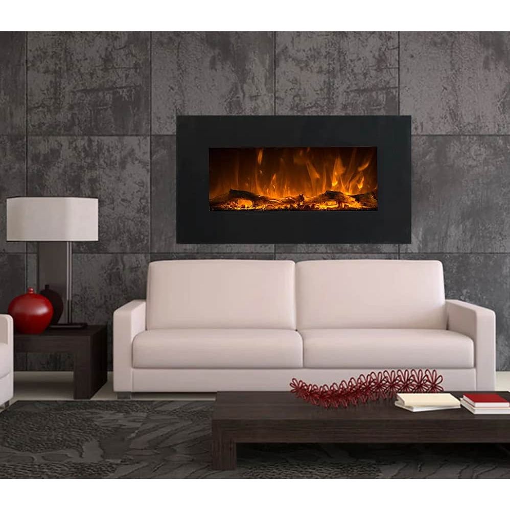 ΗΛΕΚΤΡΙΚΟ ΤΖΑΚΙ ΕΠΙΤΟΙΧΙΟ 1500W GLOW FIRE NEPTUN BLACK